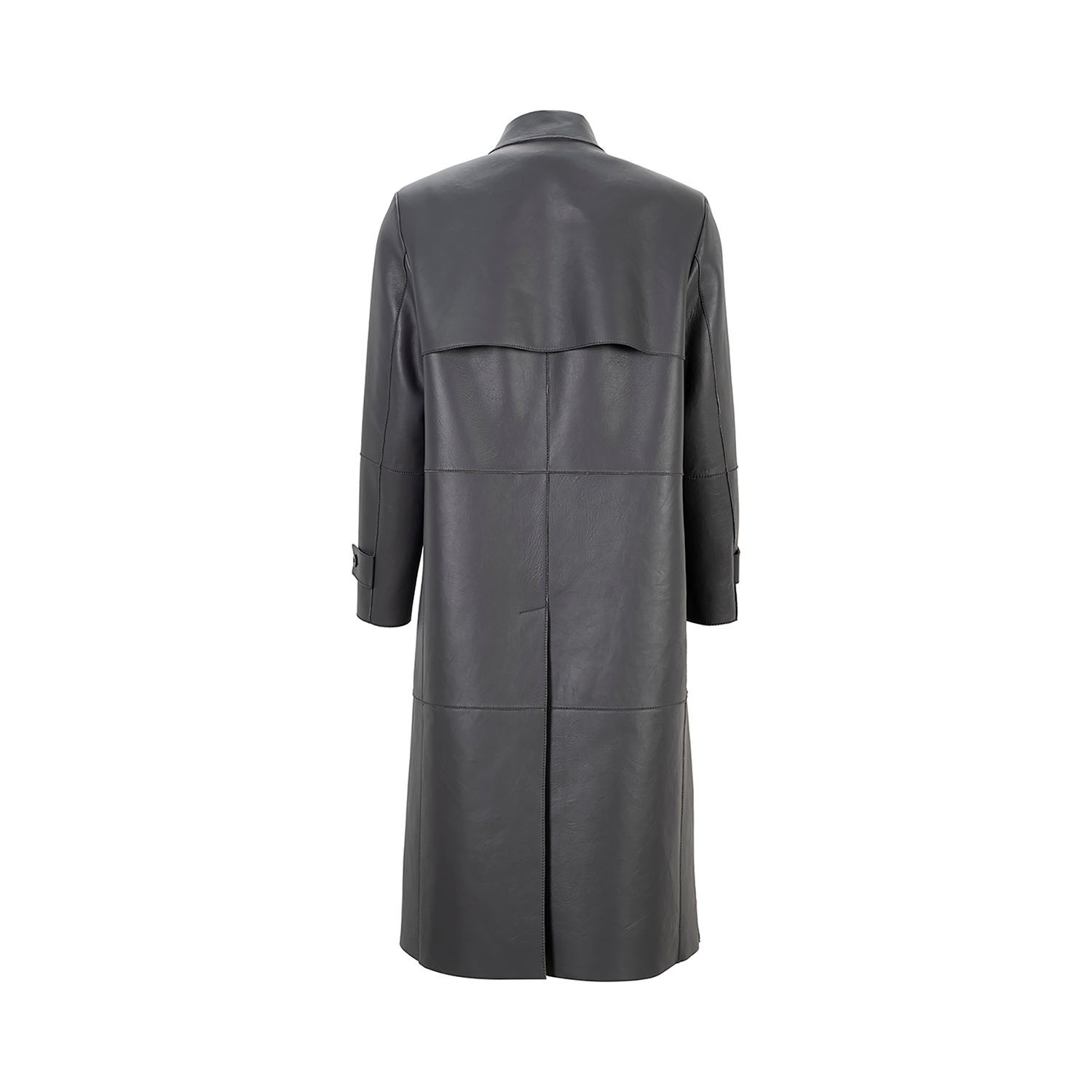 K15151 - LEATHER LONG CAR COAT