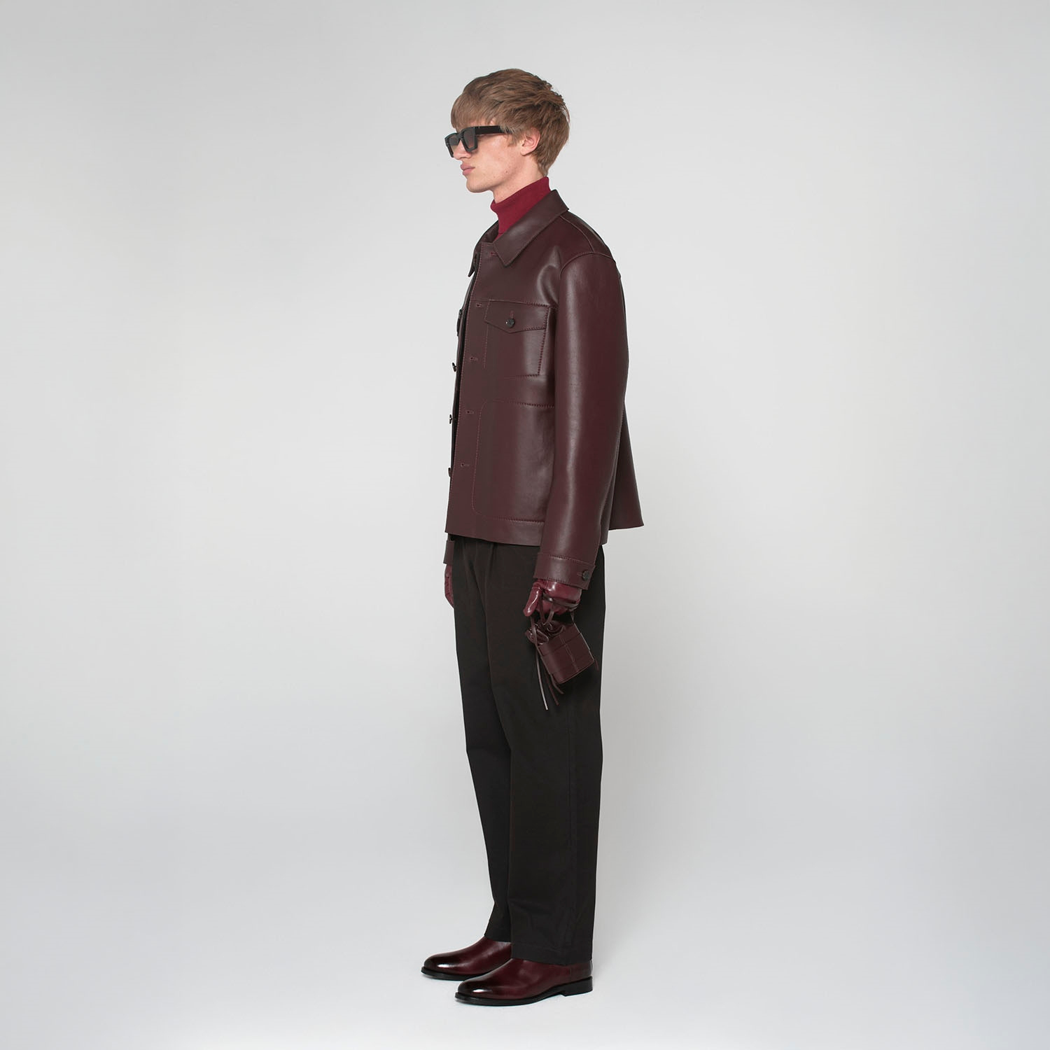 K15152 - LEATHER OVERSIZE 4 POCKETS JACKET