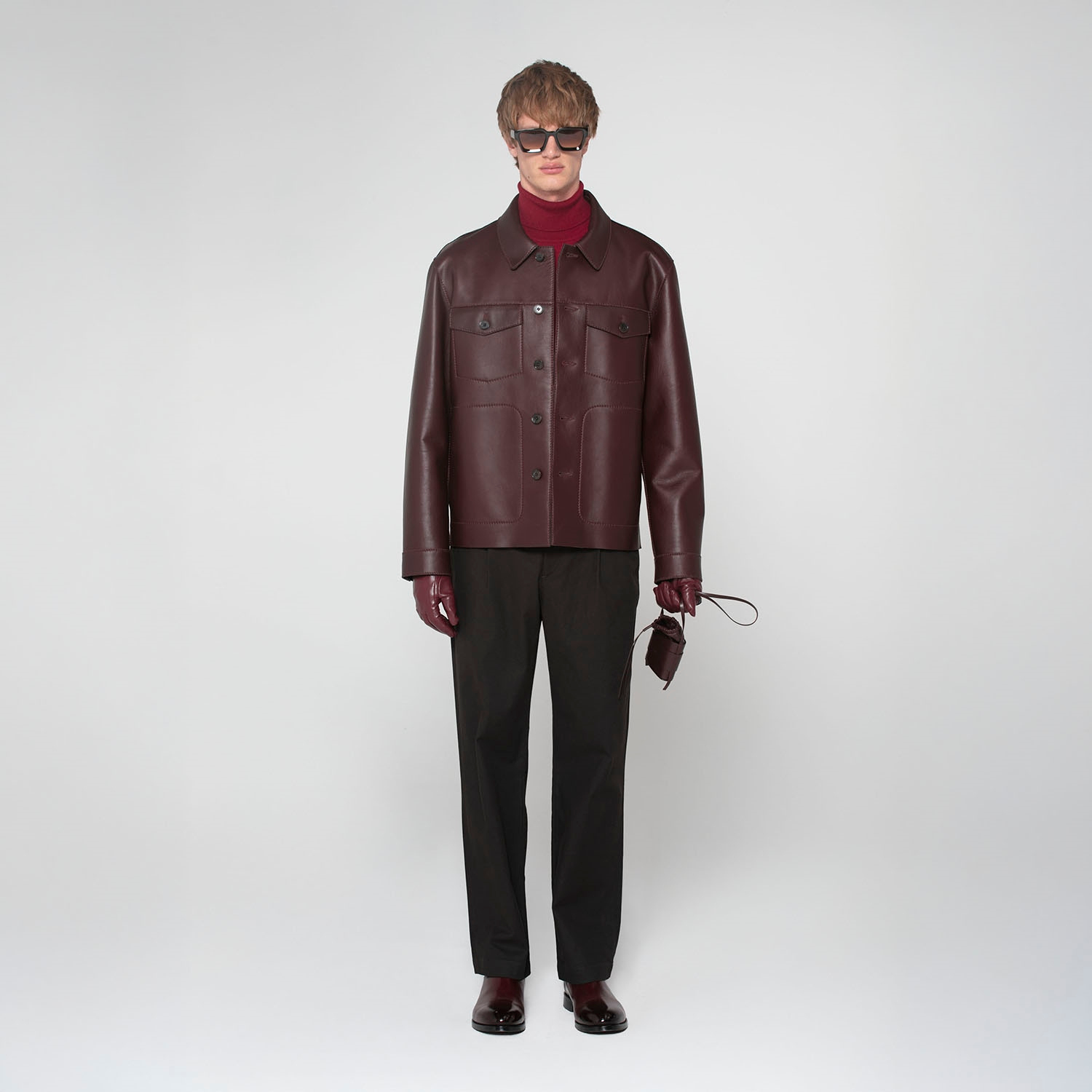 K15152 - LEATHER OVERSIZE 4 POCKETS JACKET