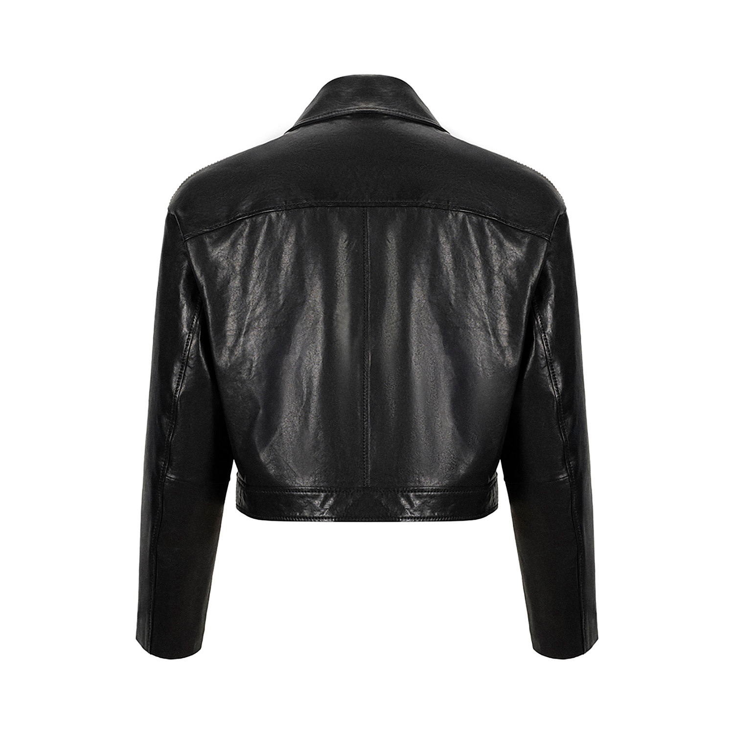 K15158 - LEATHER RELAXED FIT BIKER JACKET