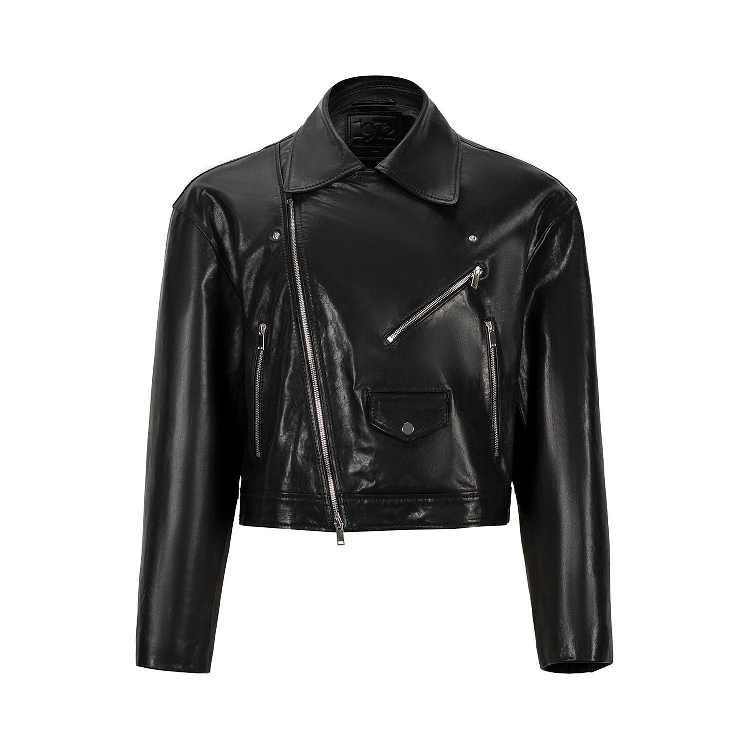 K15158 - LEATHER RELAXED FIT BIKER JACKET