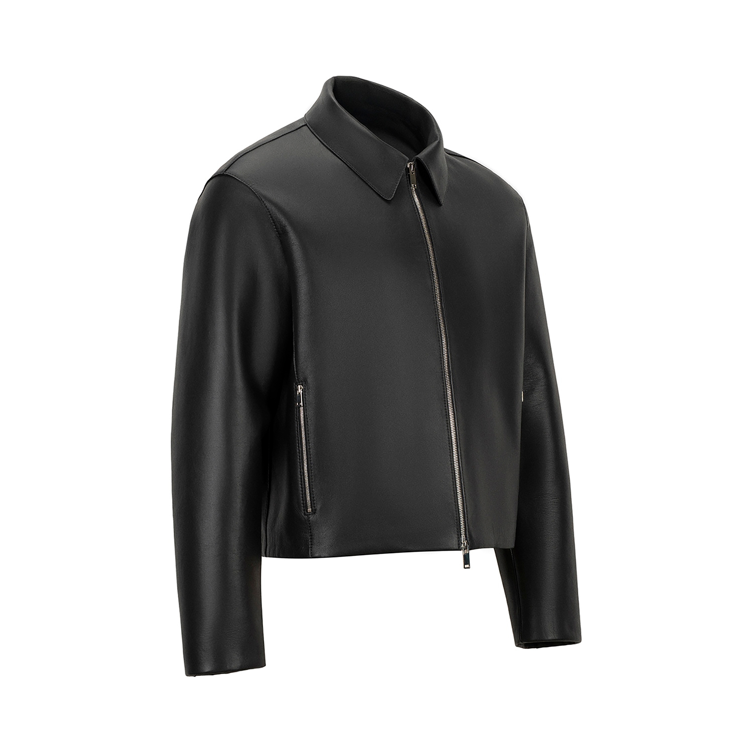 K15160 - LEATHER LAMINATED BLOUSON JACKET