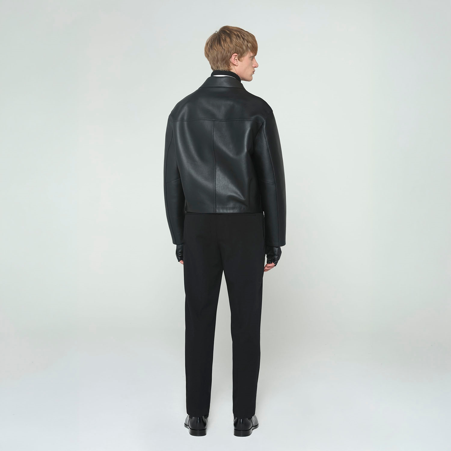 K15160 - LEATHER LAMINATED BLOUSON JACKET