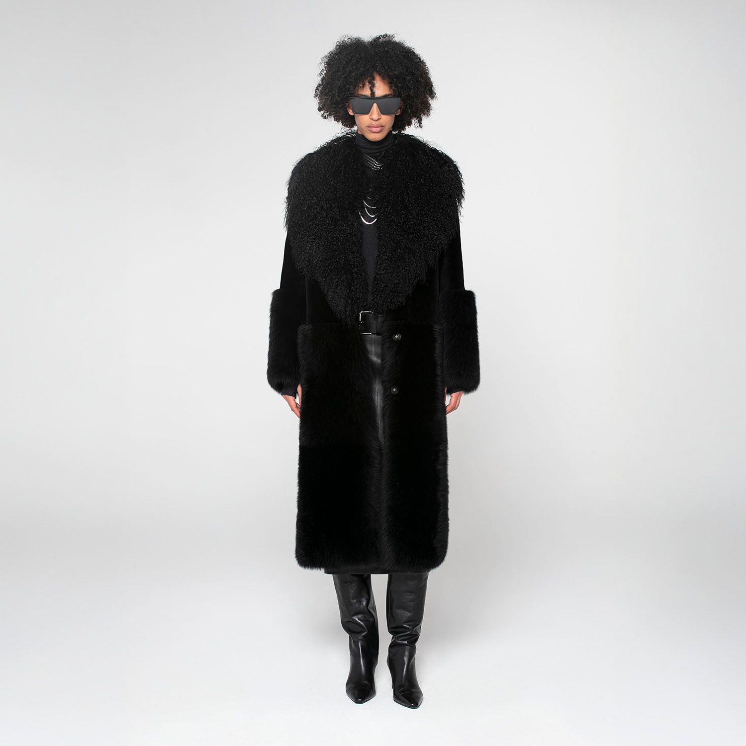 K15172- SHEARLING ROBE COAT