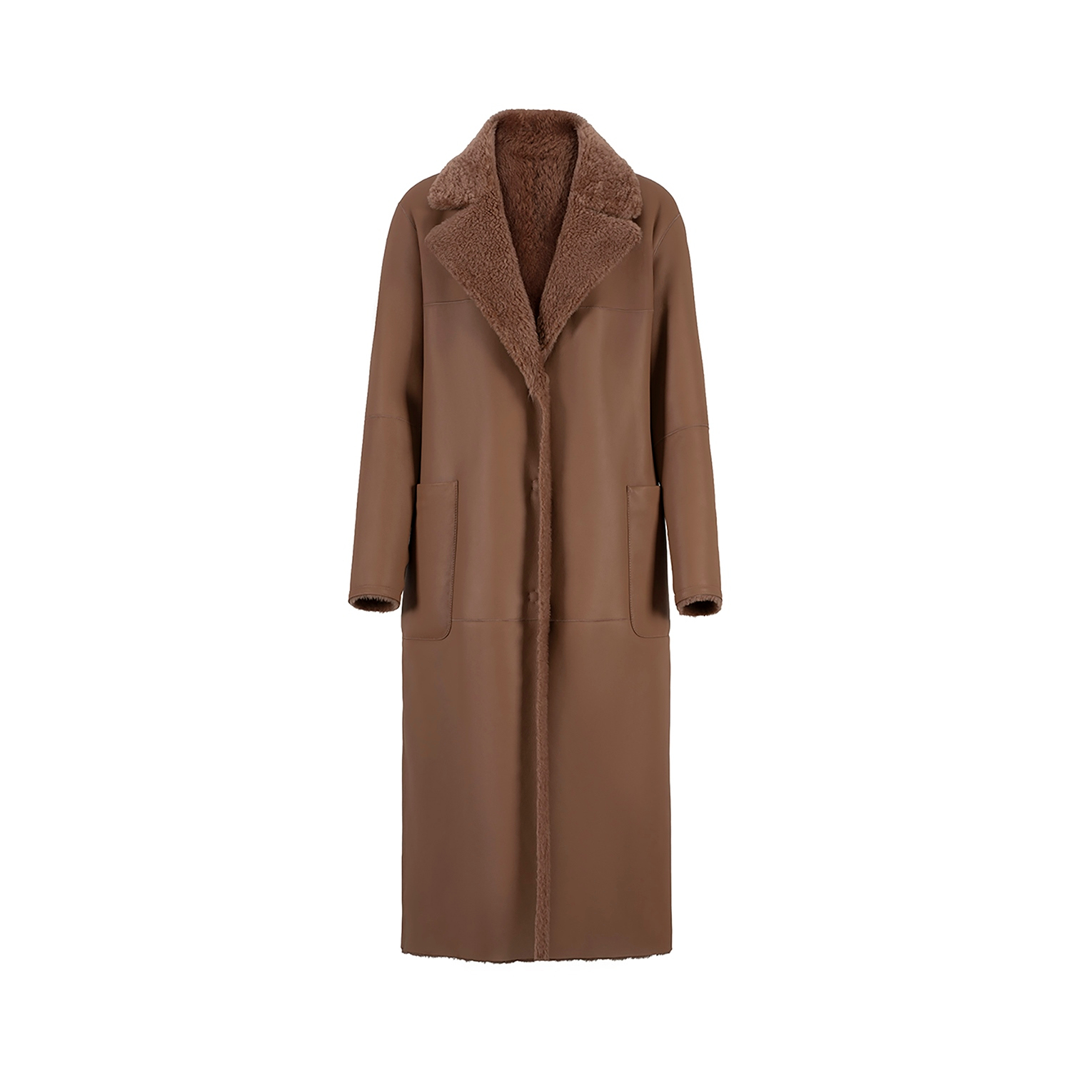 K15173-SHEARLING REVERSIBLE ROBE COAT