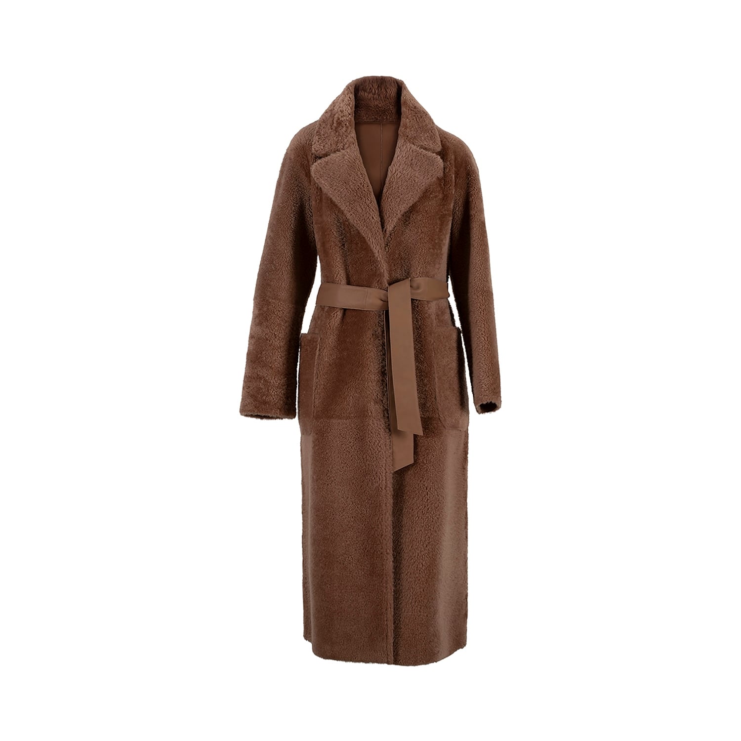K15173-SHEARLING REVERSIBLE ROBE COAT