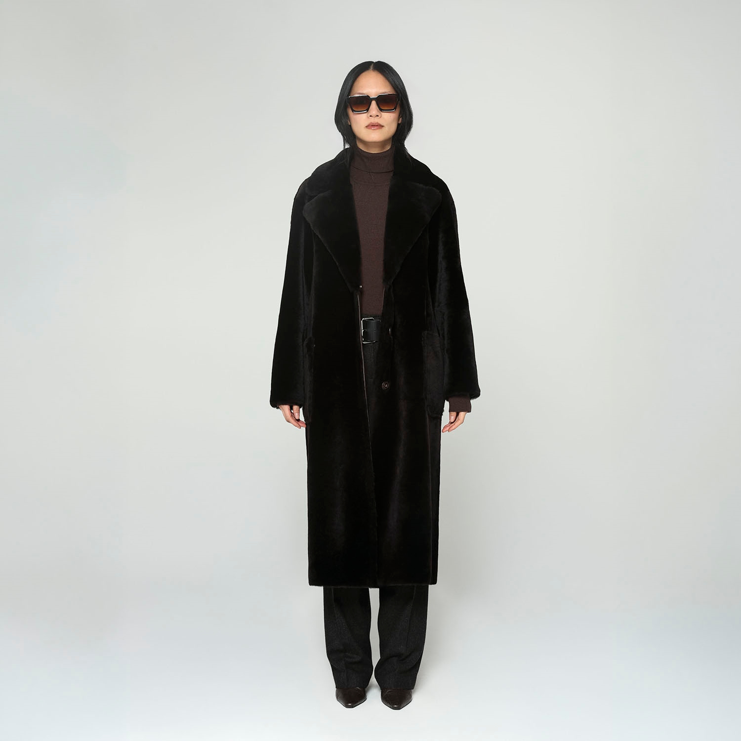 K151731- SHEARLING REVERSIBLE ROBE COAT