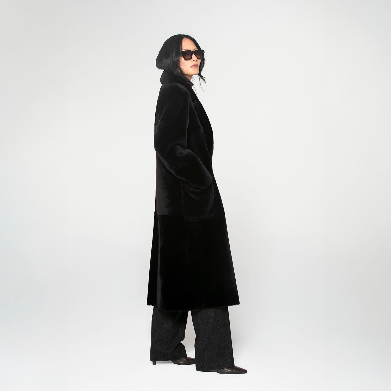 K151731- SHEARLING REVERSIBLE ROBE COAT