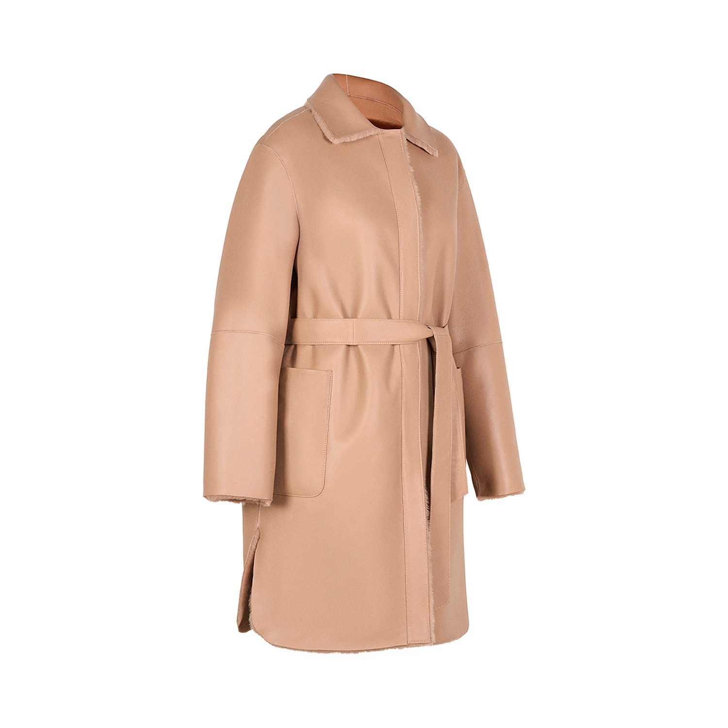 K15174- SHEARLING REVERSIBLE CHEMISE COAT