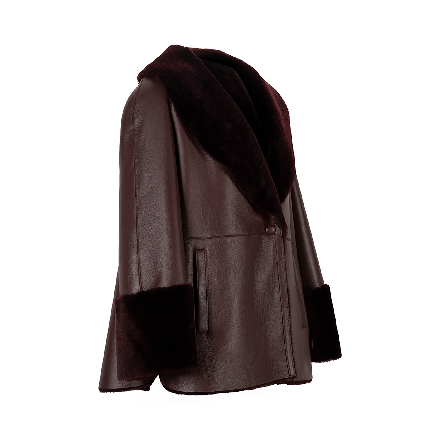 K15176- SHEARLING CAPE CABAN