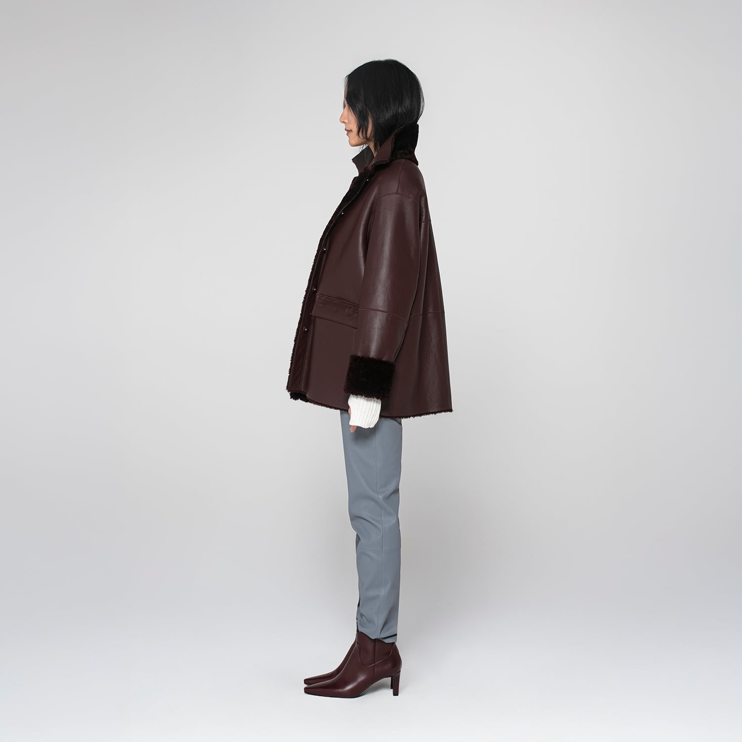 K151771 - SHEARLING REVERSIBLE BOXY JACKET