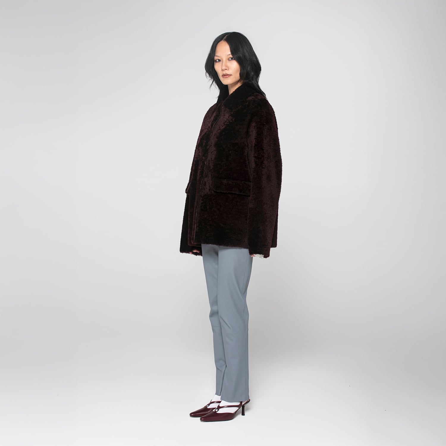 K151771 - SHEARLING REVERSIBLE BOXY JACKET