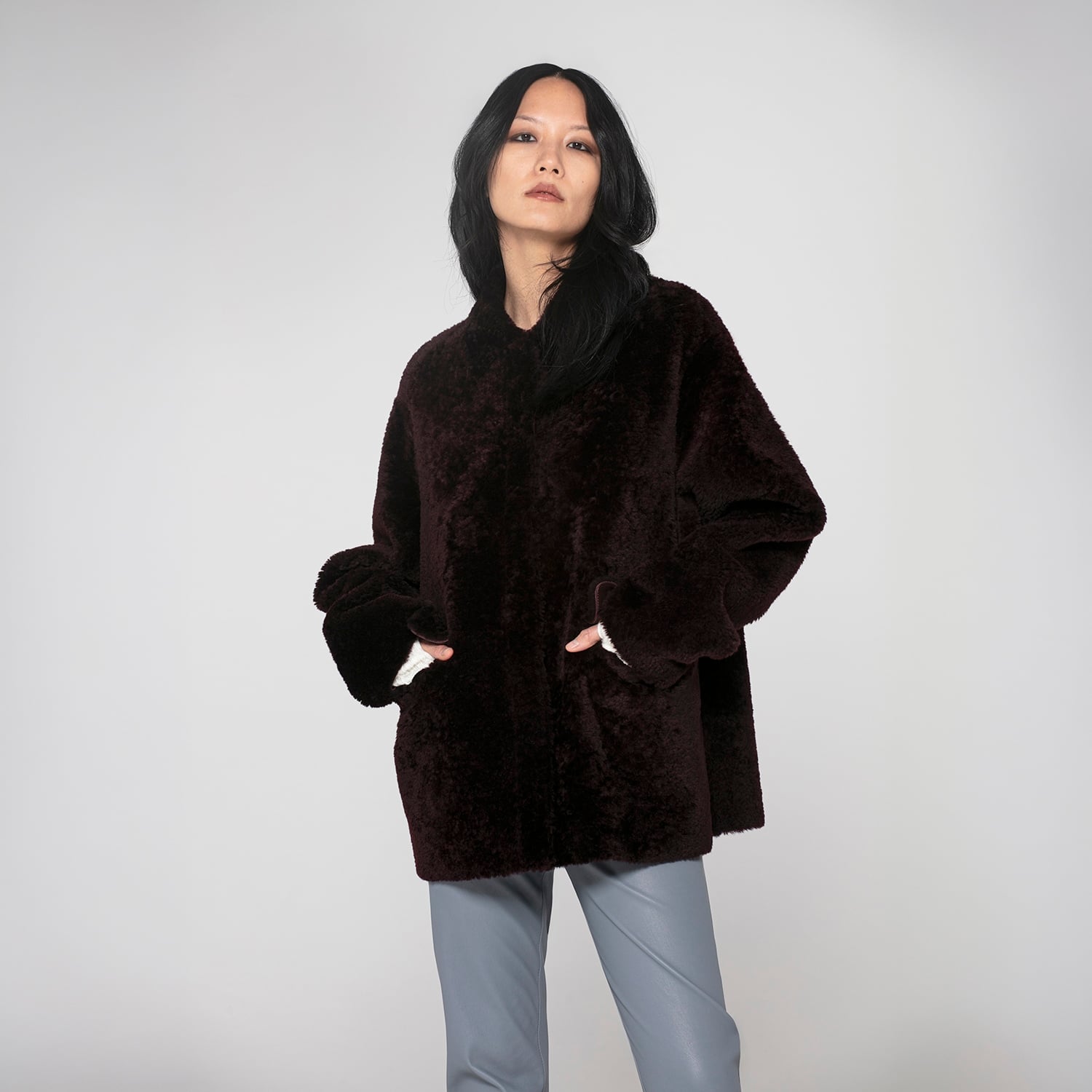 K151771 - SHEARLING REVERSIBLE BOXY JACKET