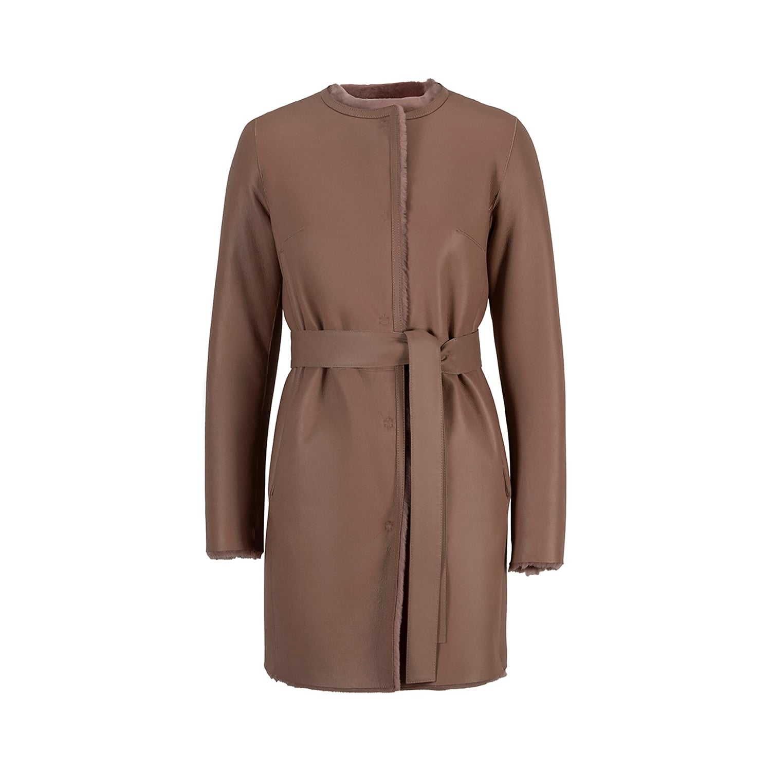 K15178-SHEARLING REVERSIBLE ROUND NECK CABAN