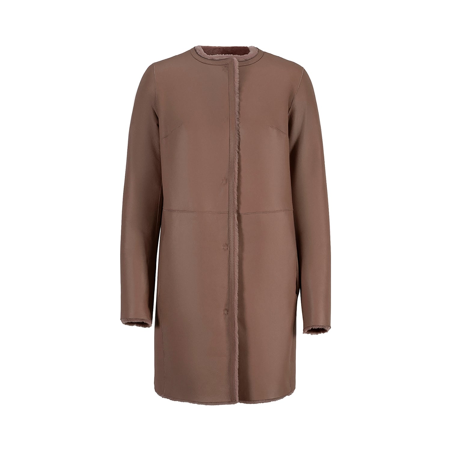 K15178-SHEARLING REVERSIBLE ROUND NECK CABAN