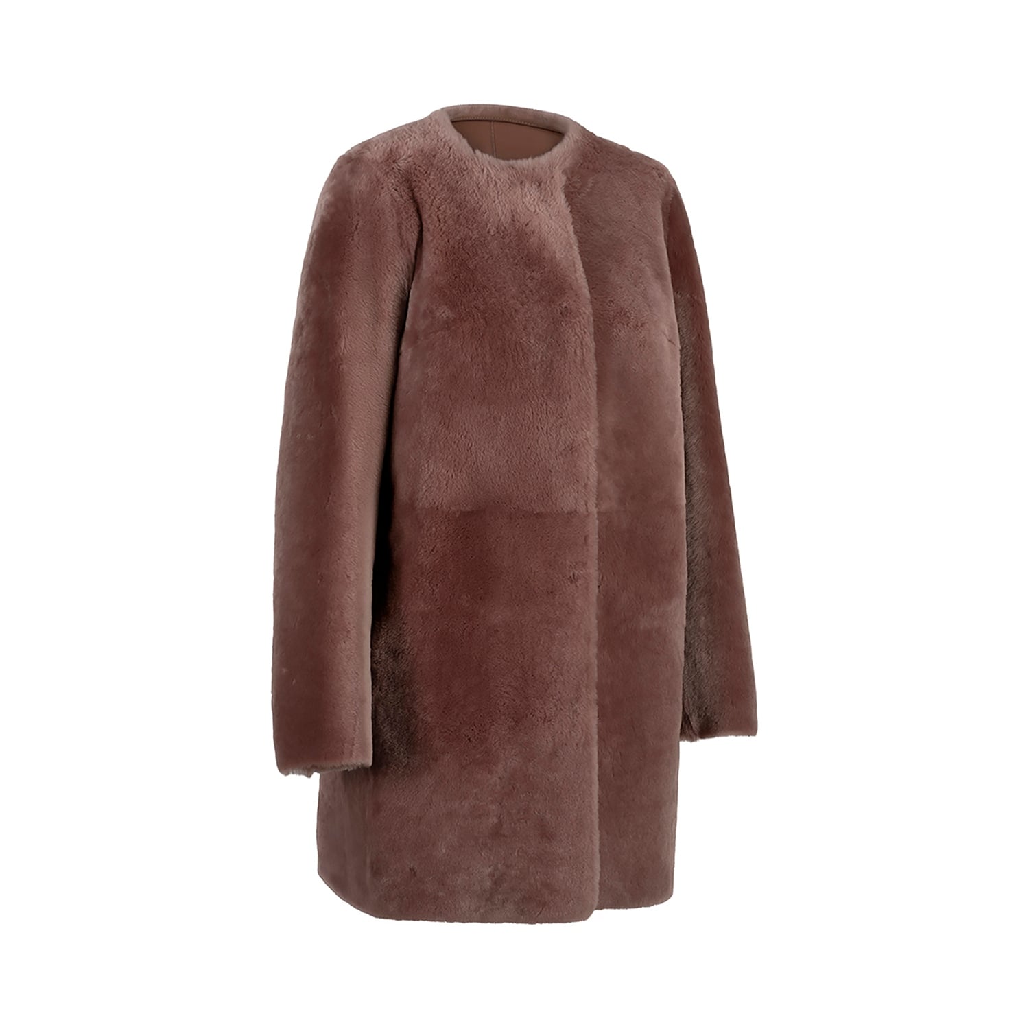 K15178-SHEARLING REVERSIBLE ROUND NECK CABAN