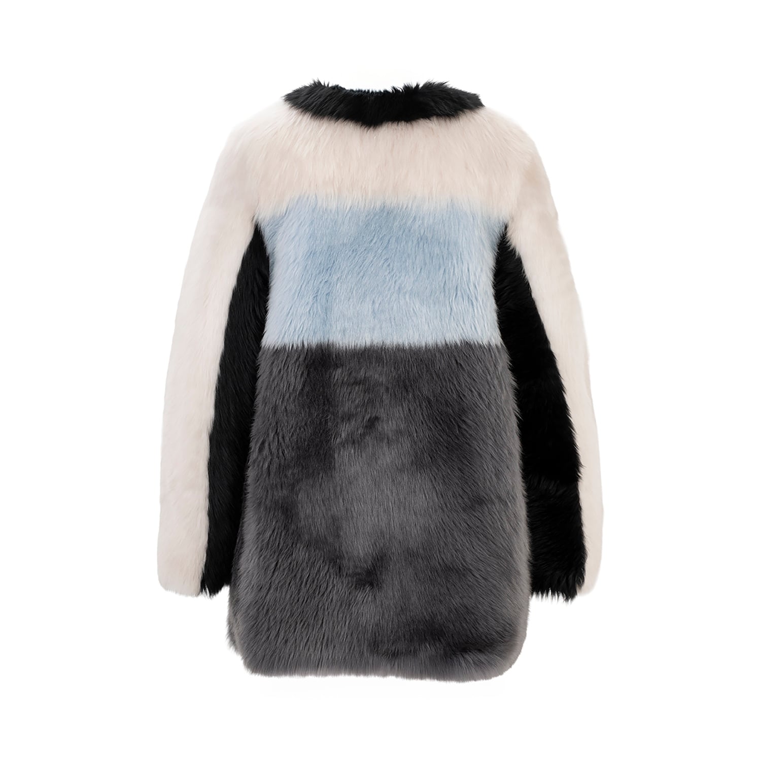 K15179-SHEARLING ROUND NECK JACKET