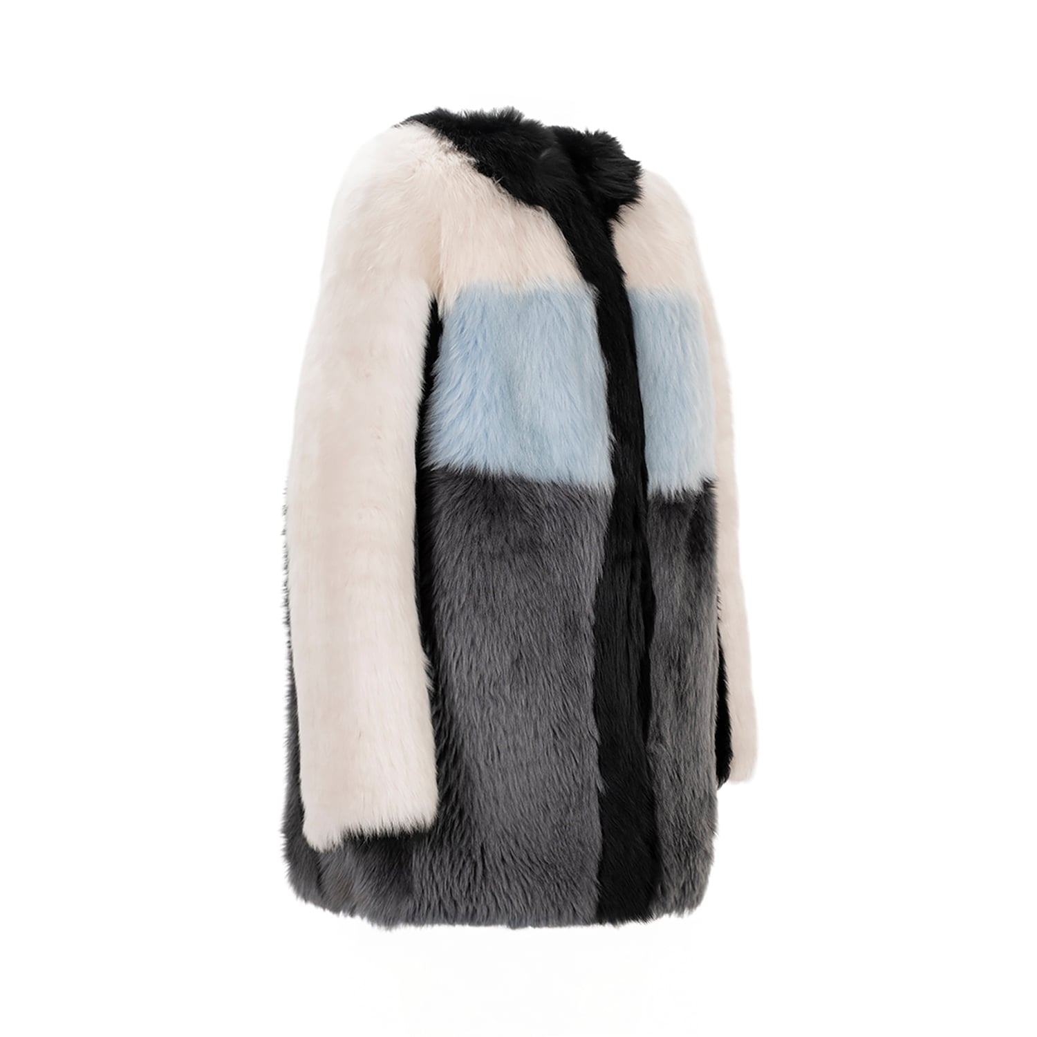 K15179-SHEARLING ROUND NECK JACKET