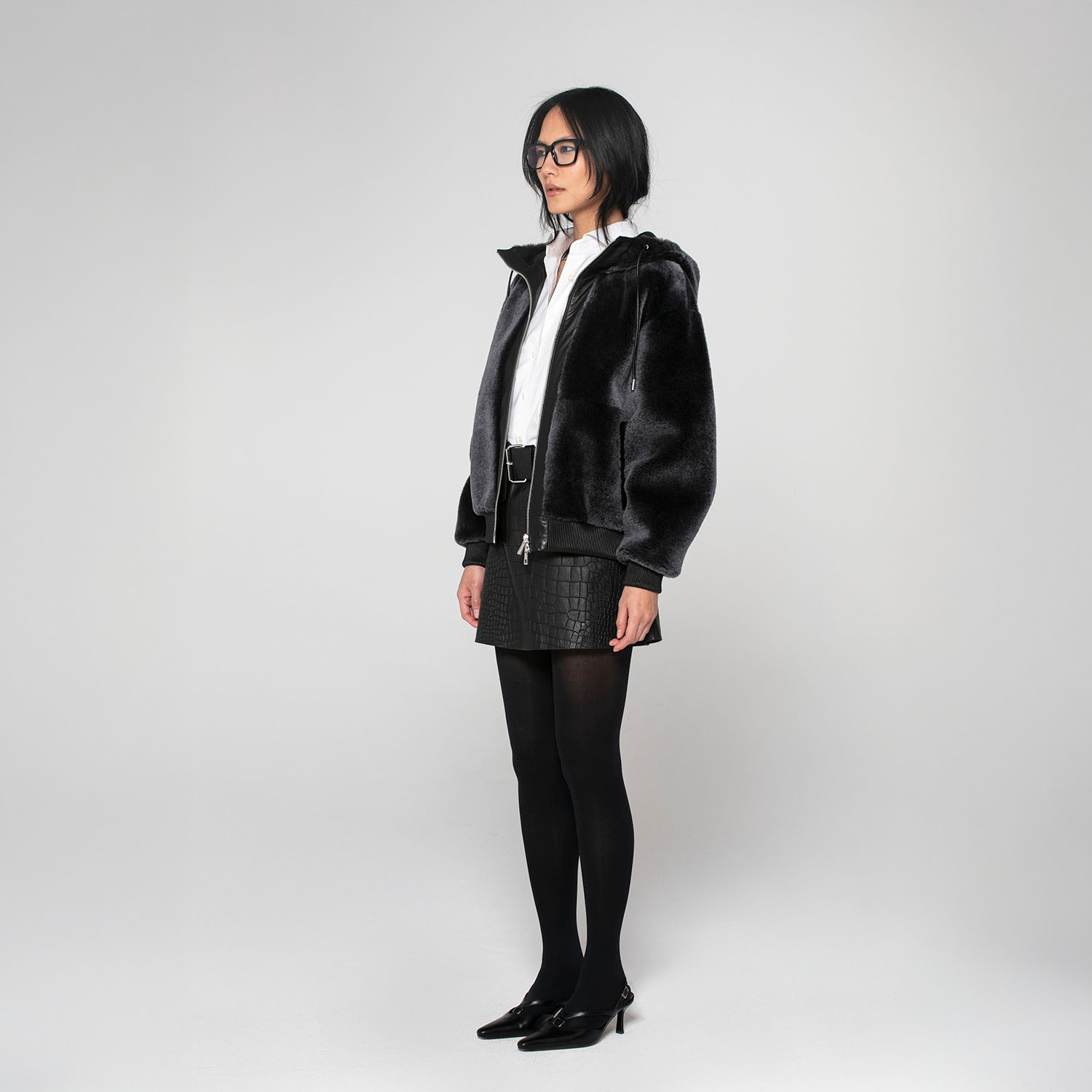 K15184 - SHEARLING HOODIE JACKET 