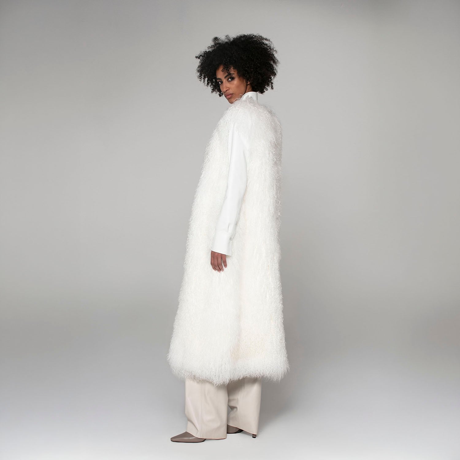 K15185-SHEARLING LONG GILET