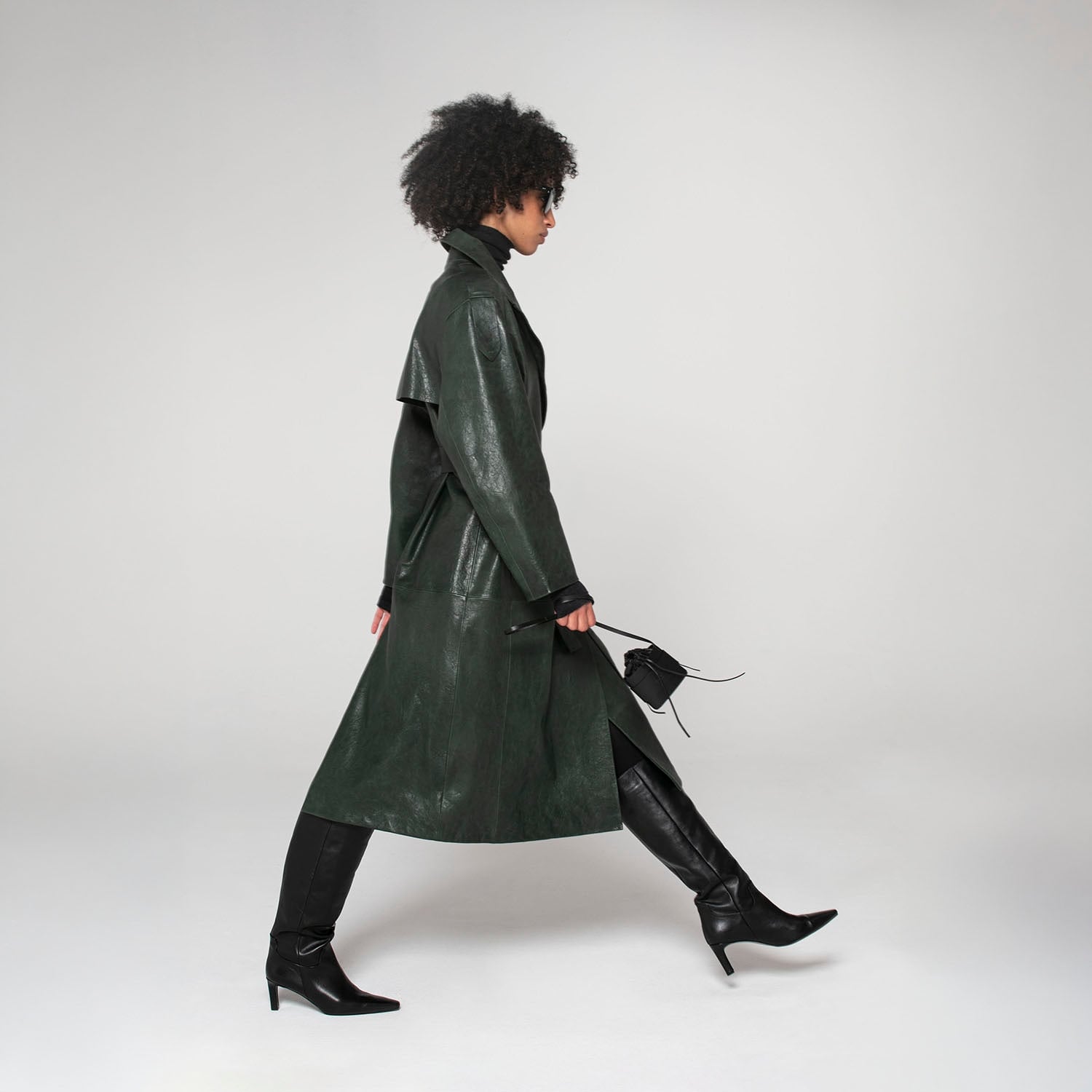 K151881 - LEATHER TRENCH COAT