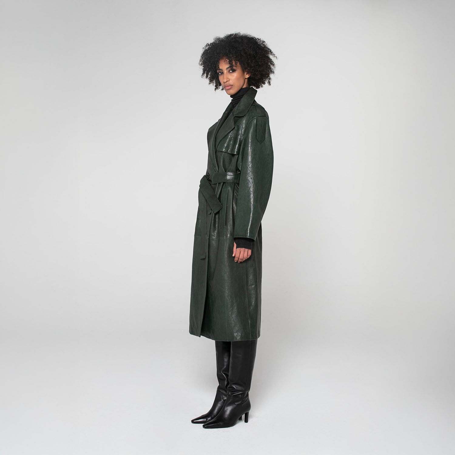 K151881 - LEATHER TRENCH COAT