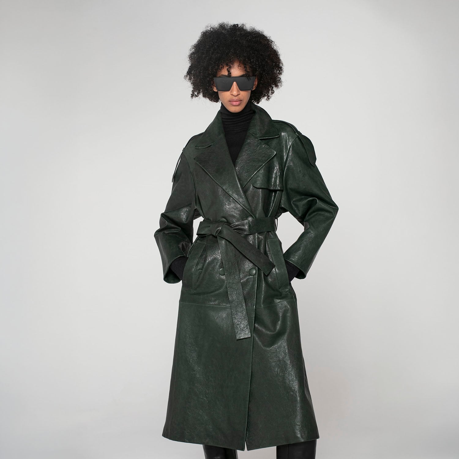 K151881 - LEATHER TRENCH COAT