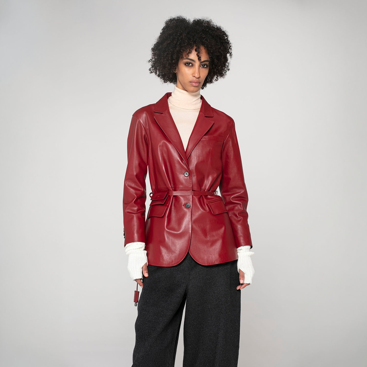 K15190 - LEATHER RELAXED FIT BLAZER