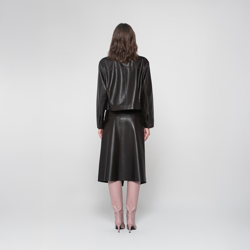 K15192 - LEATHER BOXY FIT JACKET