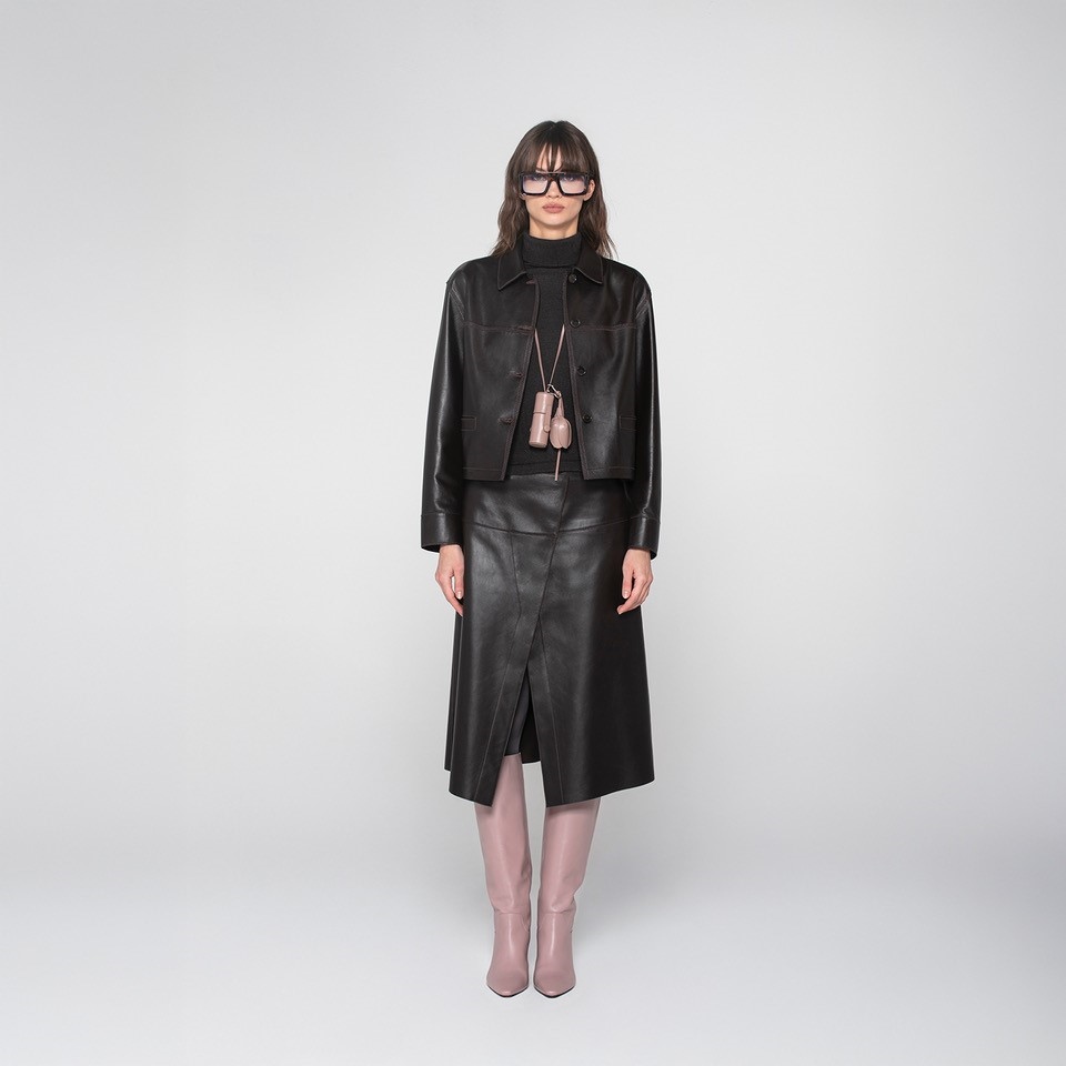 K15192 - LEATHER BOXY FIT JACKET