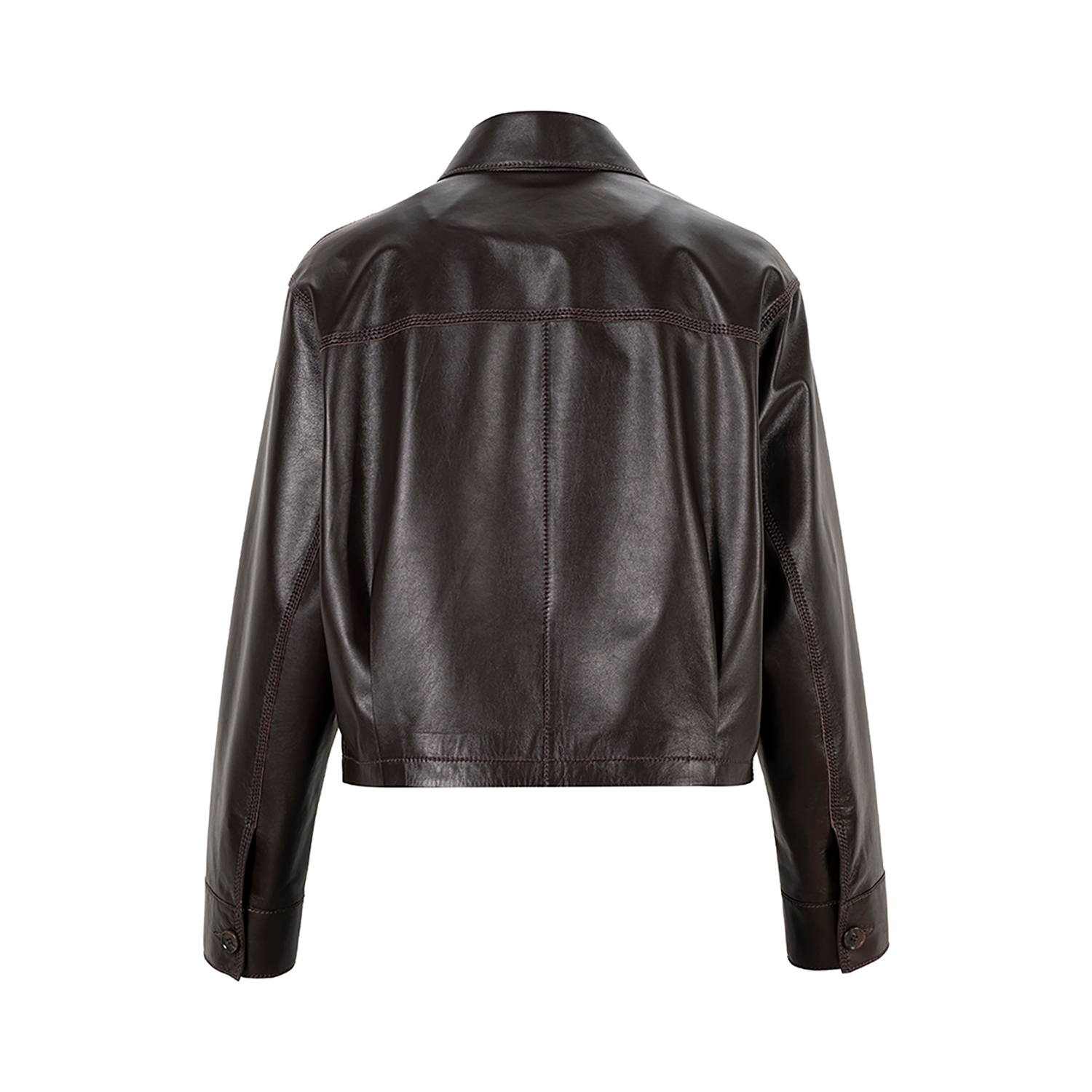 K15192 - LEATHER BOXY FIT JACKET