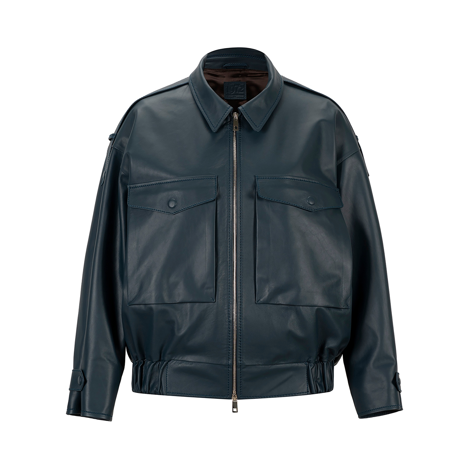 K15193- LEATHER OVERSIZED BOMBER