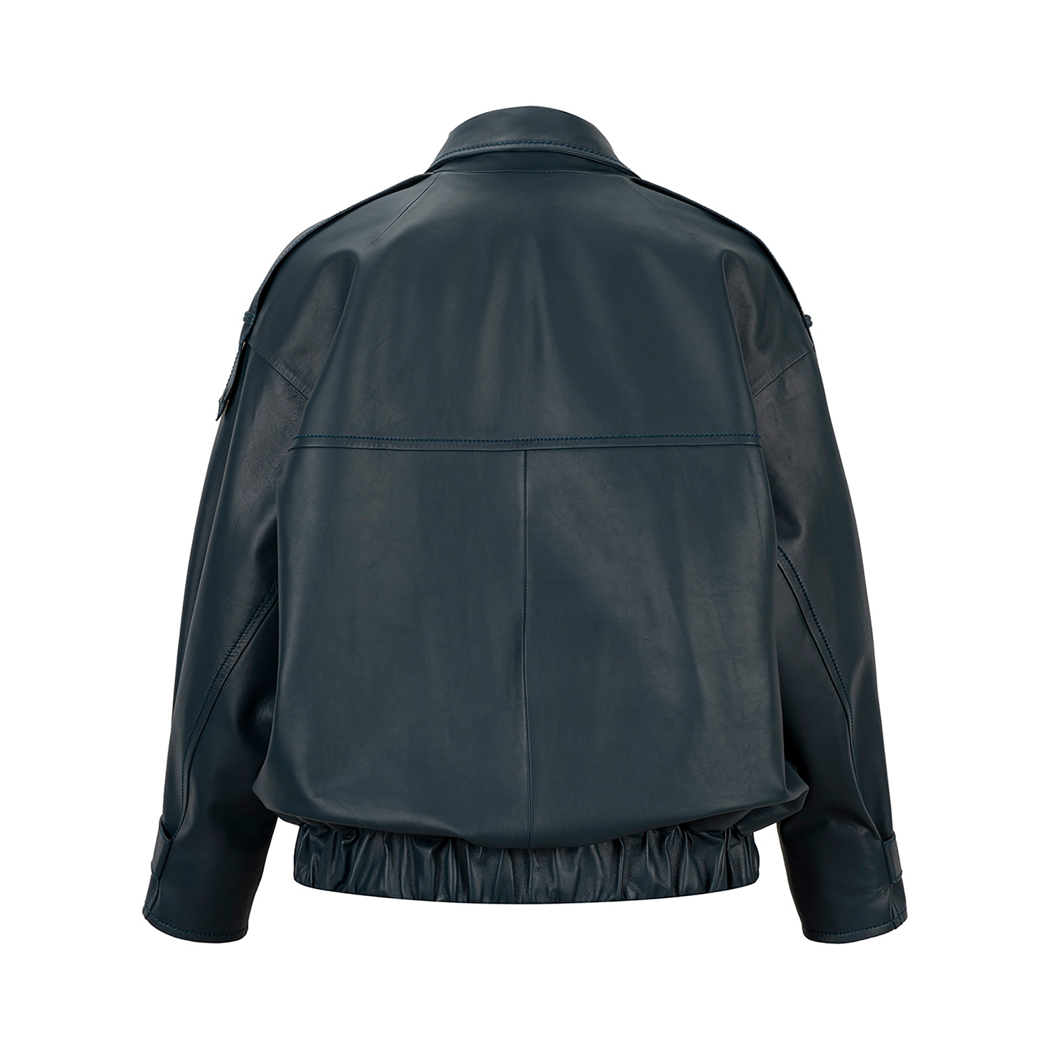 K15193- LEATHER OVERSIZED BOMBER