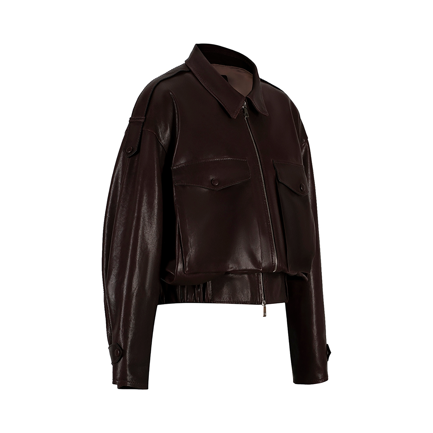 K151931 - LEATHER OVERSIZED BOMBER