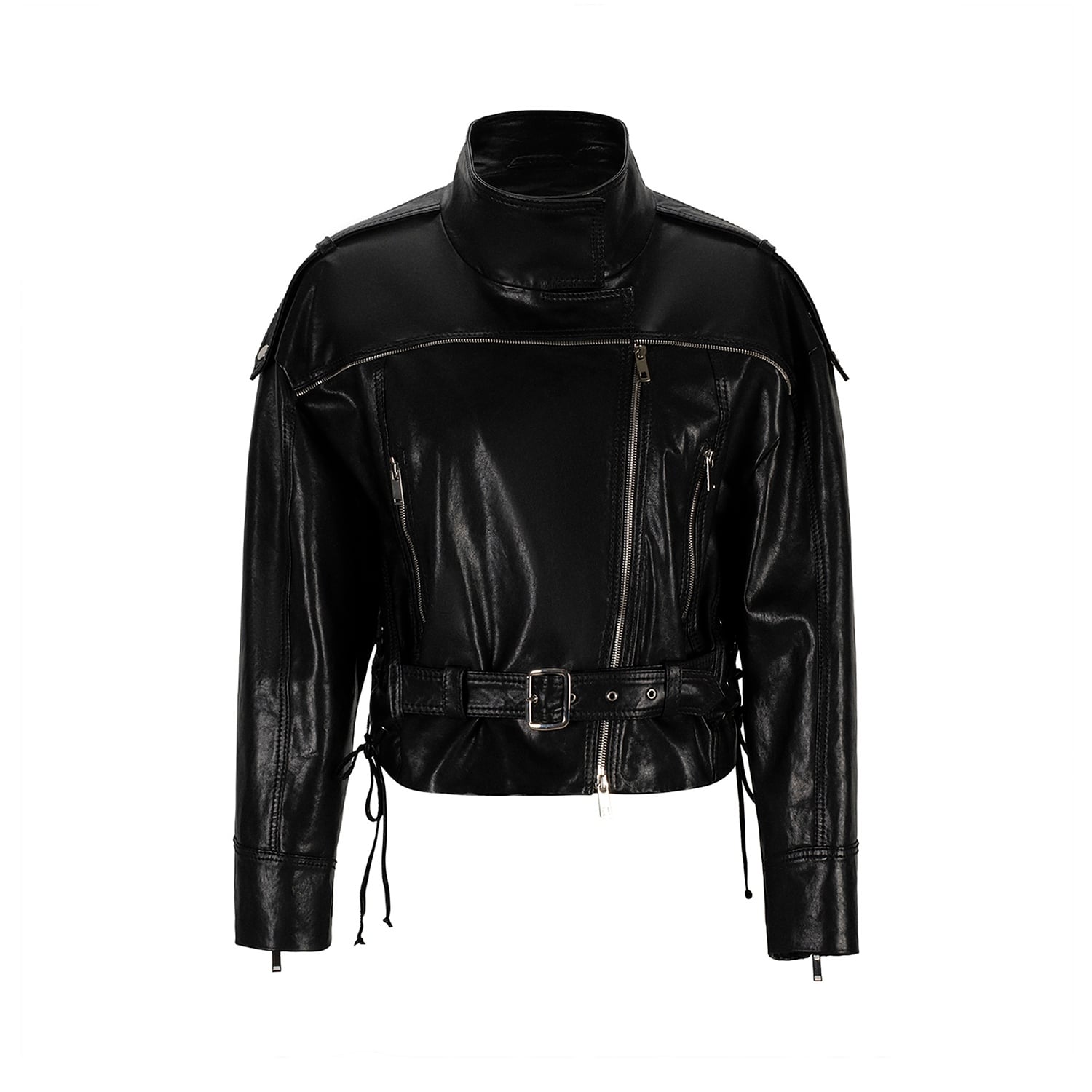 K15195 - LEATHER OVERSIZED BIKER