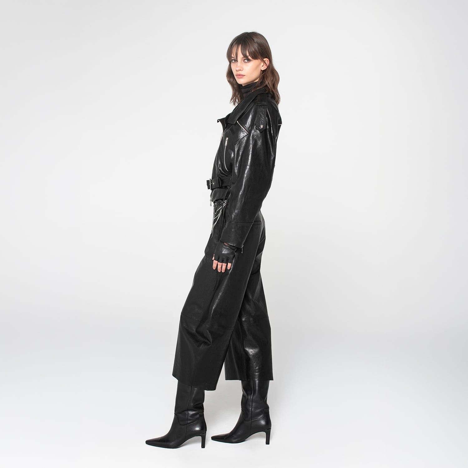 K15195 - LEATHER OVERSIZED BIKER