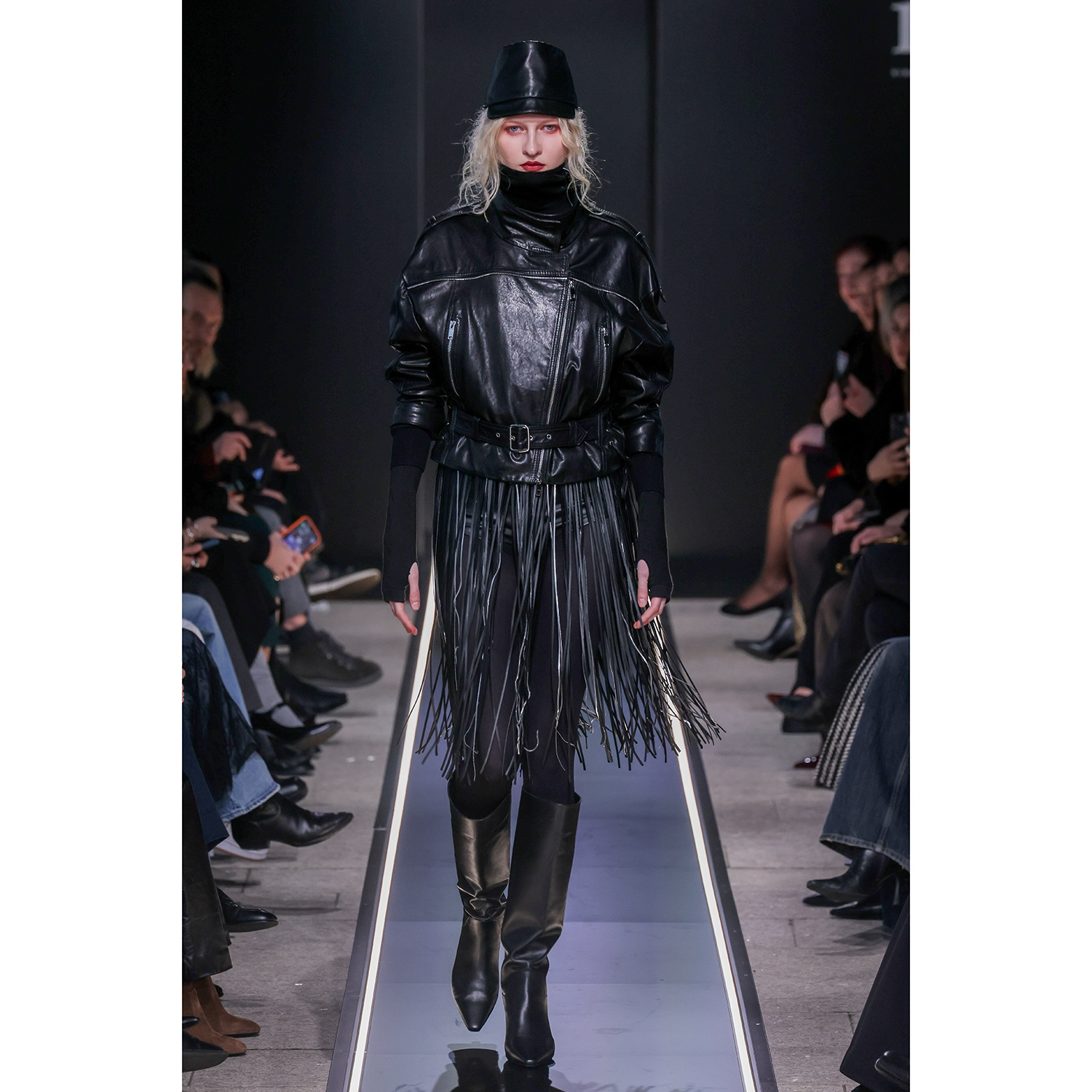 K15195 - LEATHER OVERSIZED BIKER
