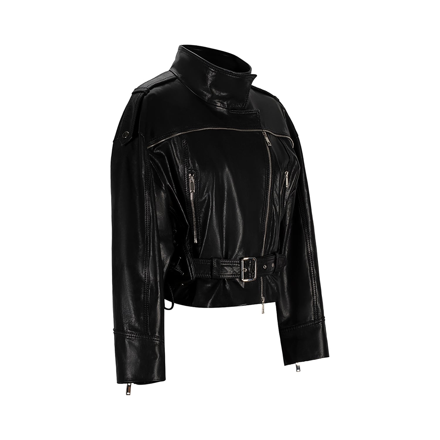 K15195 - LEATHER OVERSIZED BIKER
