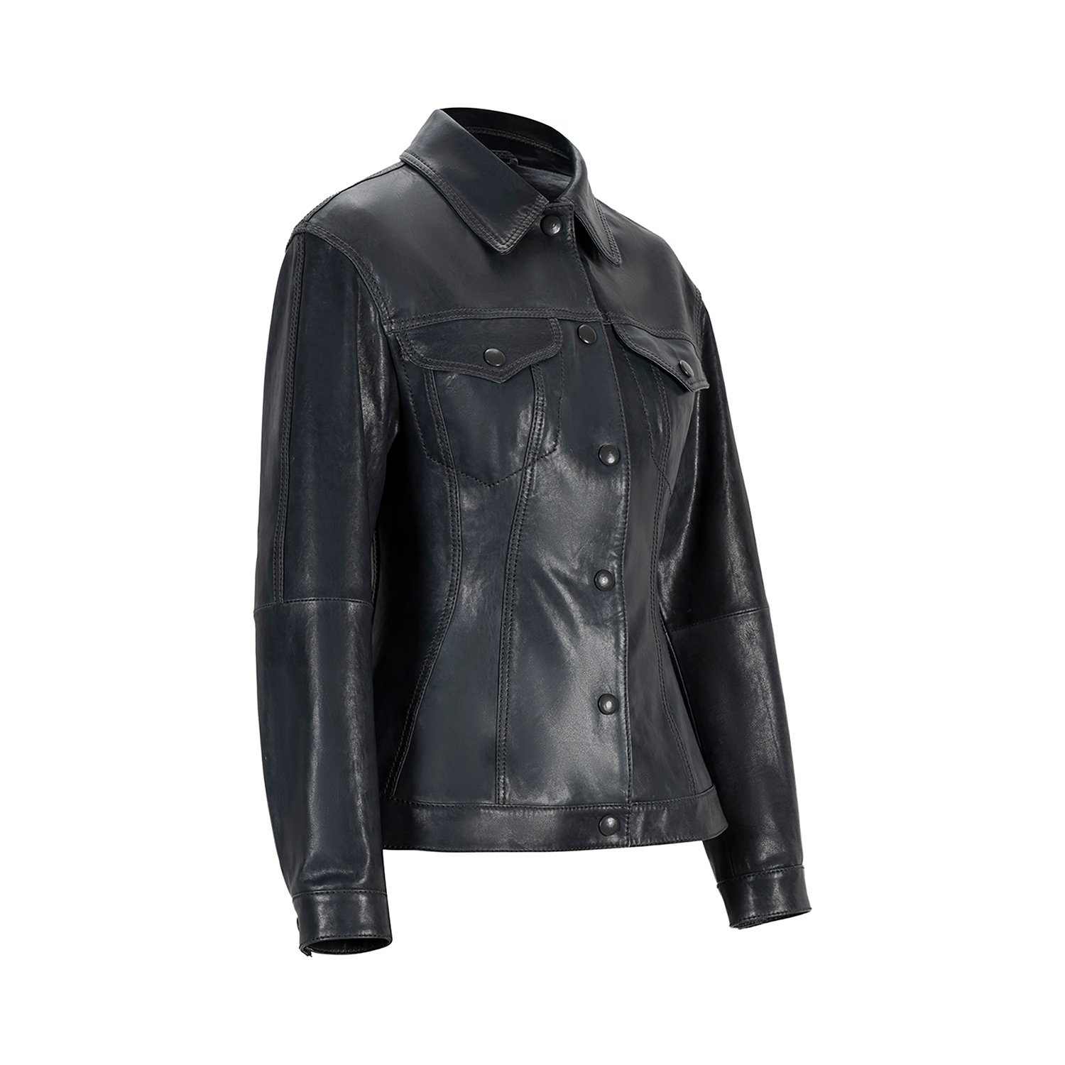 K15198 - LEATHER CLESSIDRA JEANS TYPE JACKET