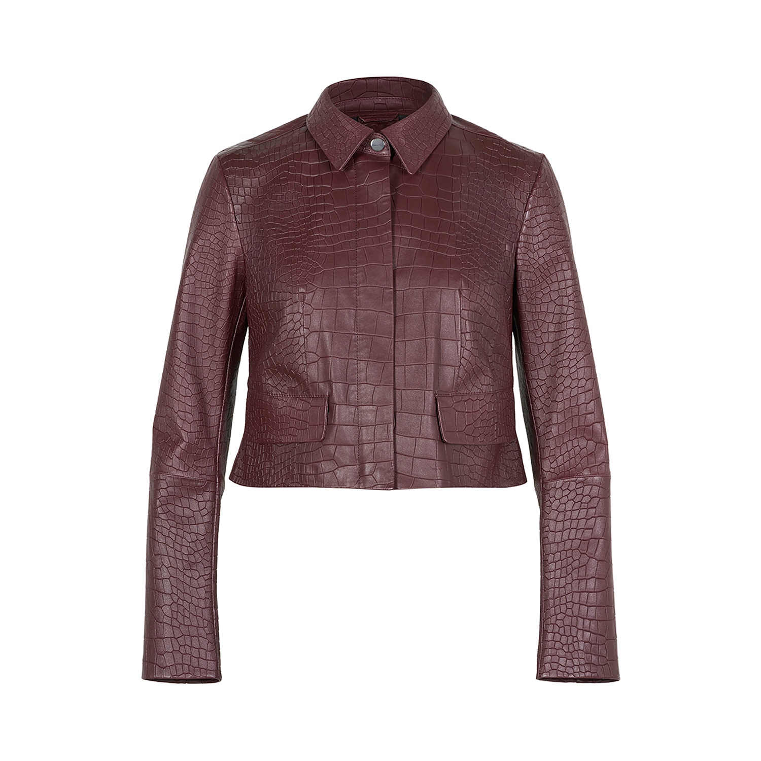 K15201 - LEATHER SHORT COLLAR JACKET