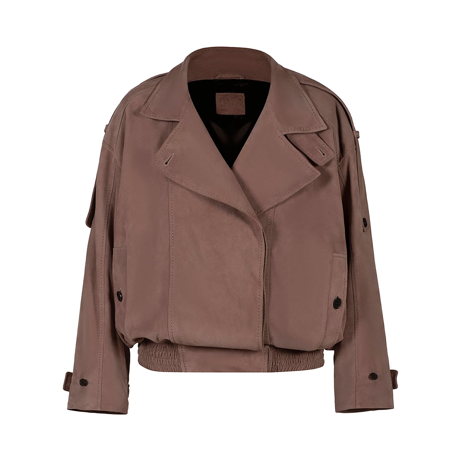 K152021 - LEATHER HIGH COLLAR BOMBER