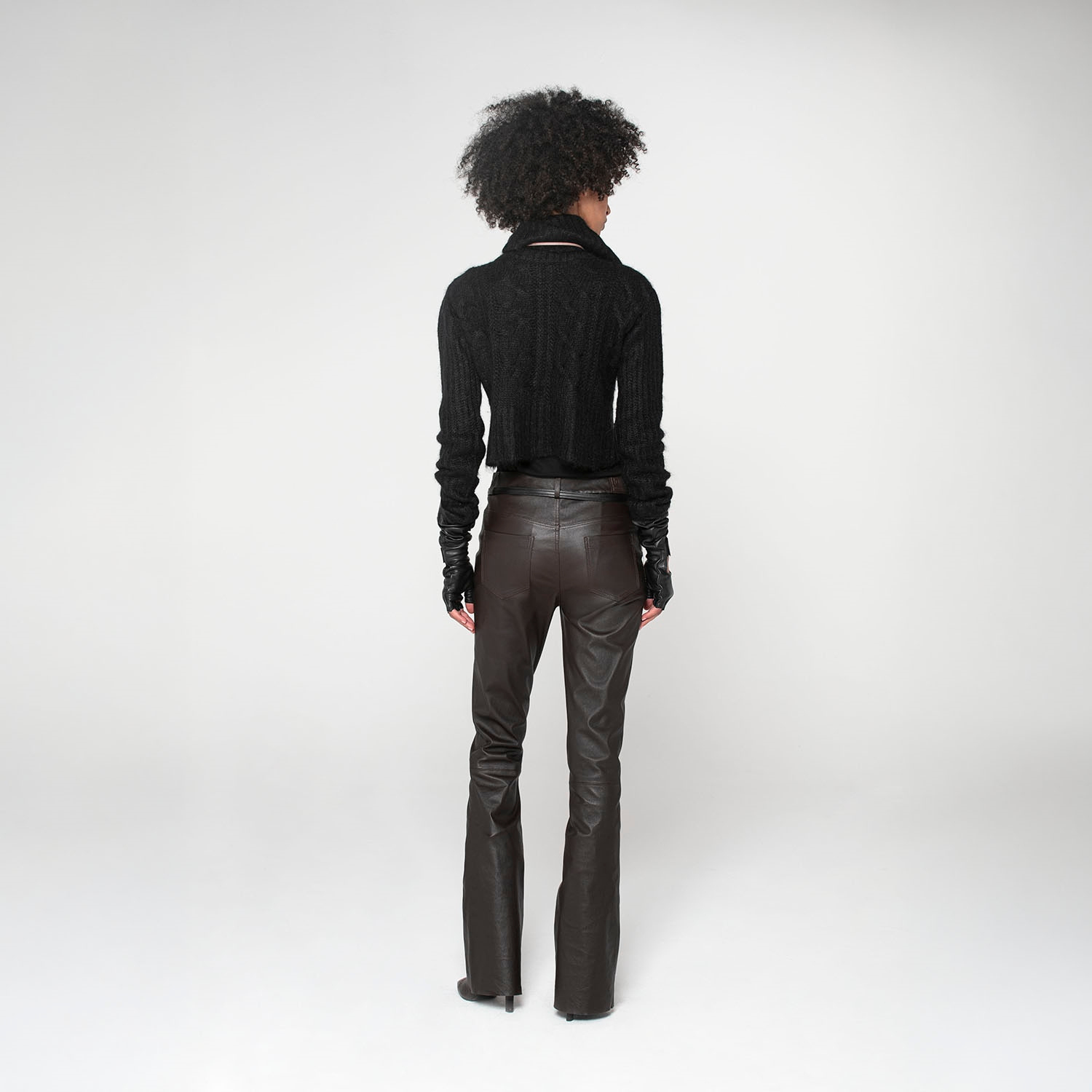 K15212 - LEATHER BOOT LEG STRETCH TROUSERS