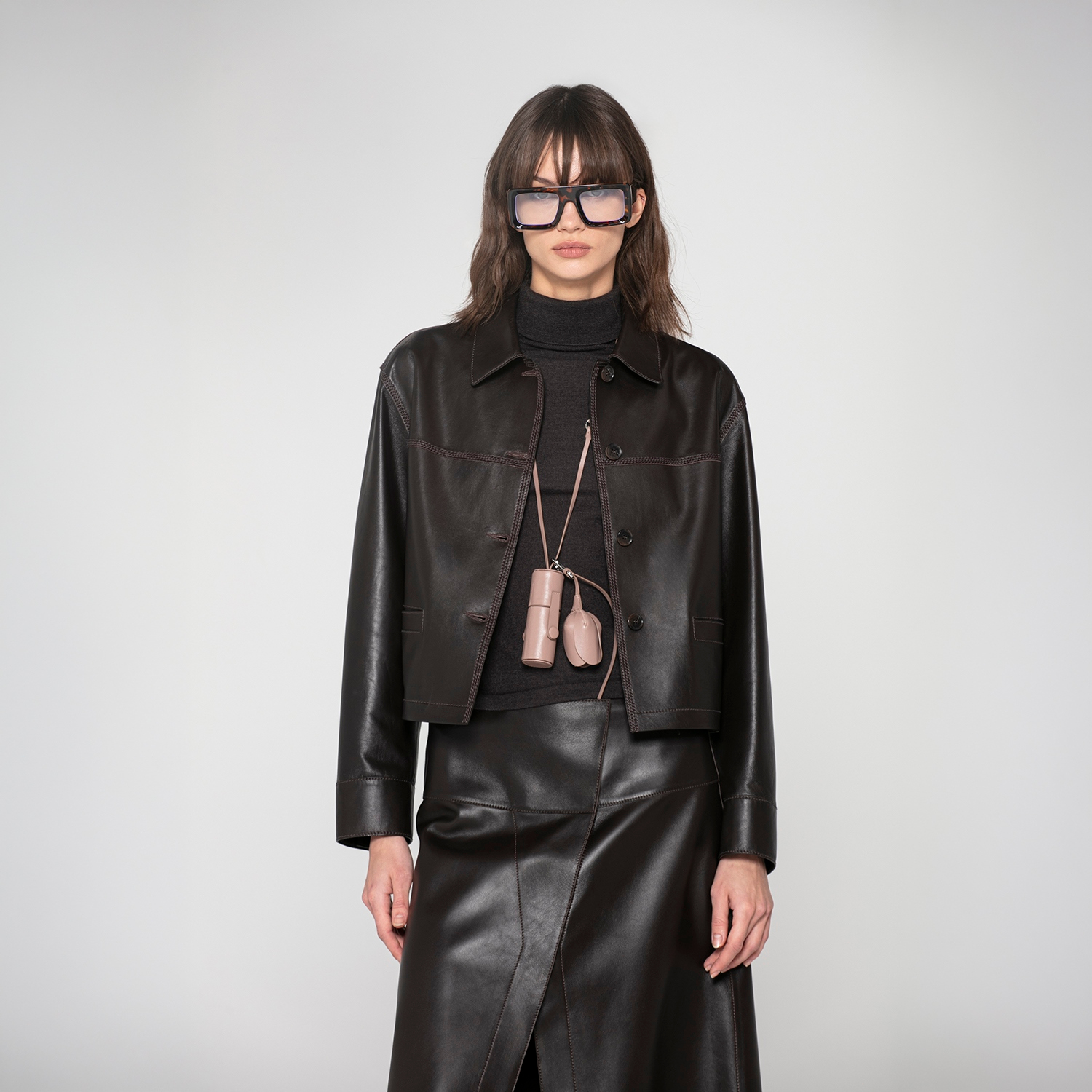 K15219 - LEATHER WRAP SKIRT 