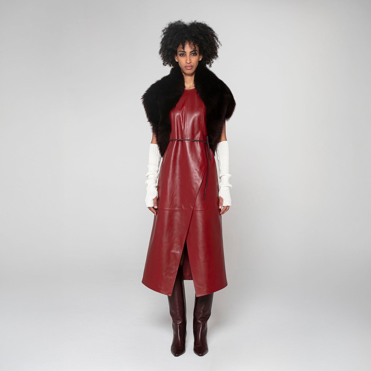 K15221 - LEATHER TUBINNO DRESS
