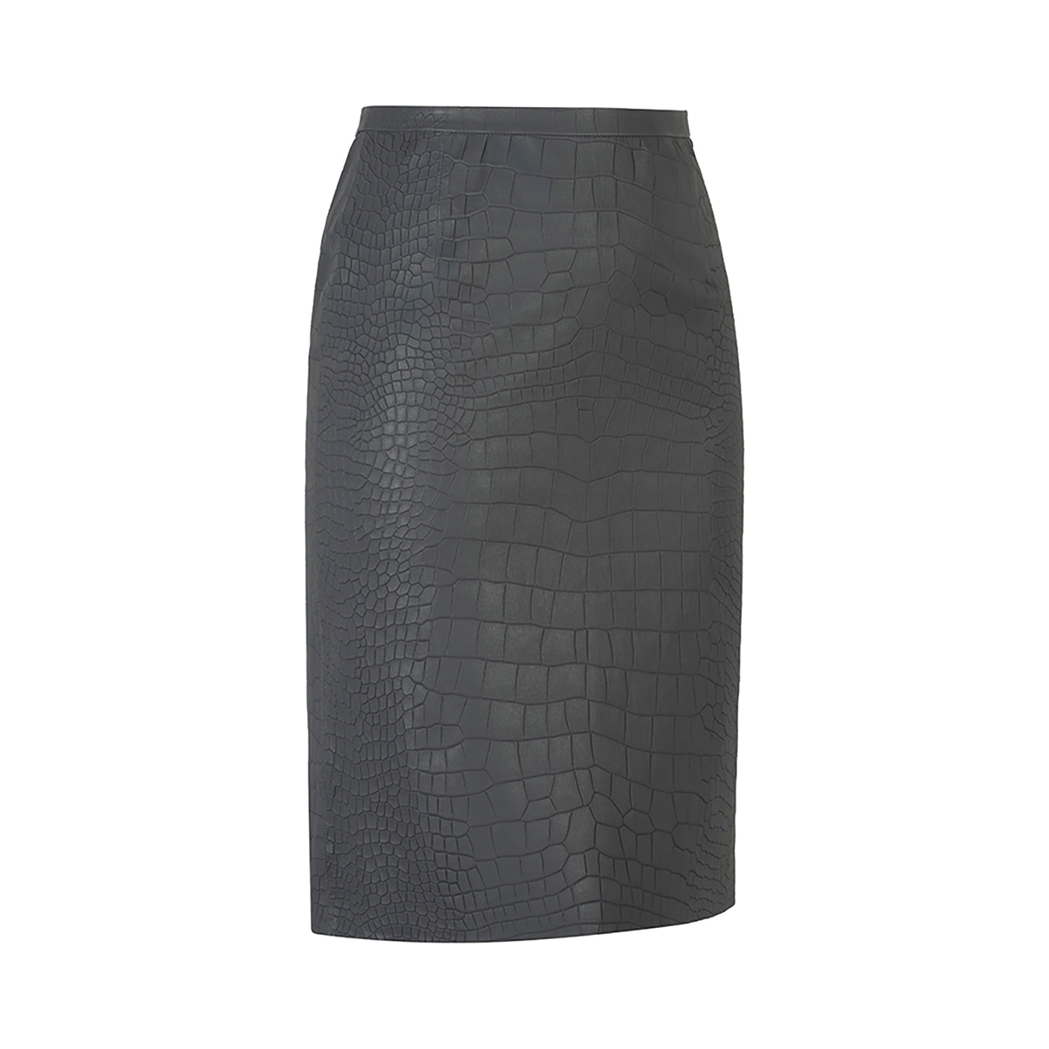 K15230- LEATHER MIDI STRETCH SKIRT