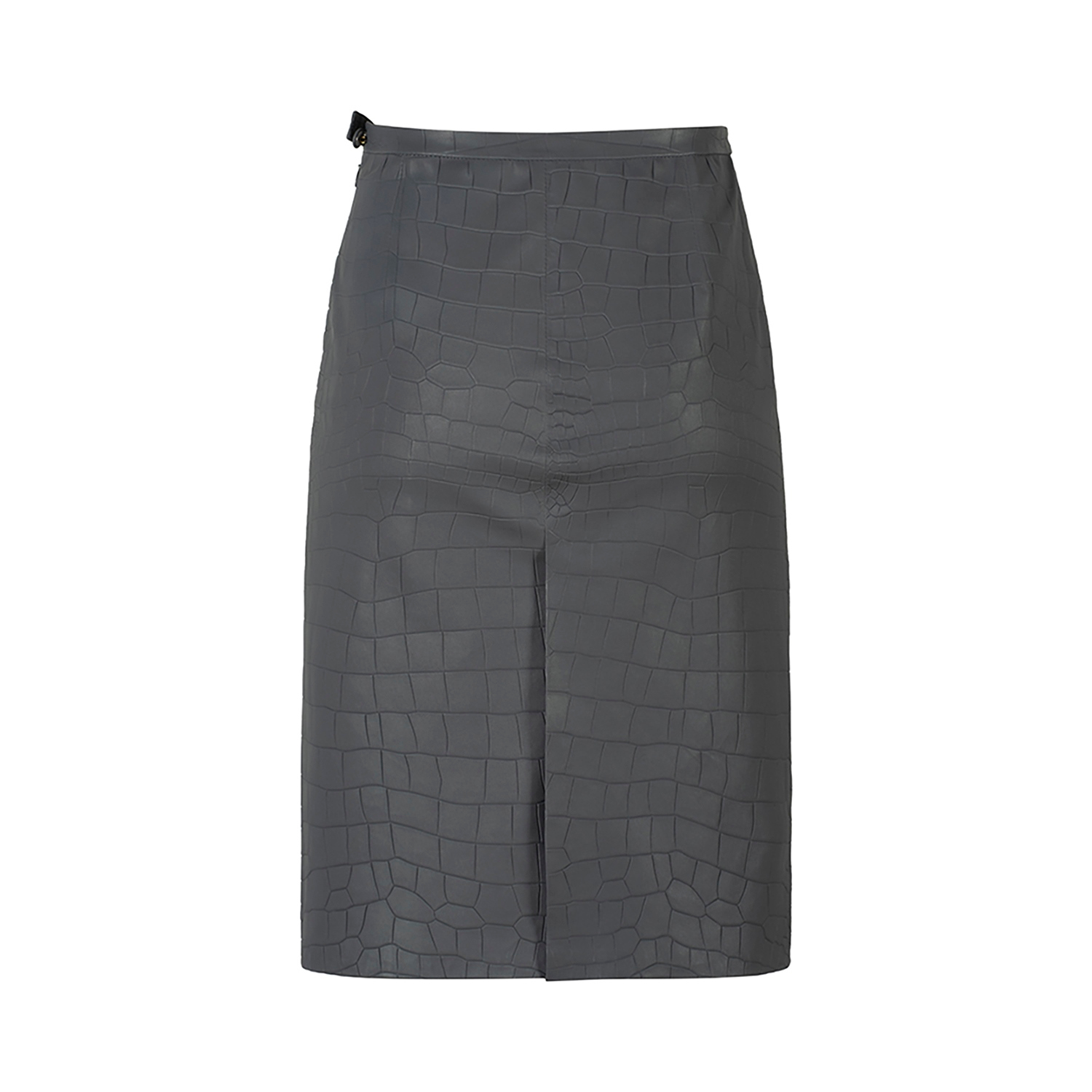 K15230- LEATHER MIDI STRETCH SKIRT