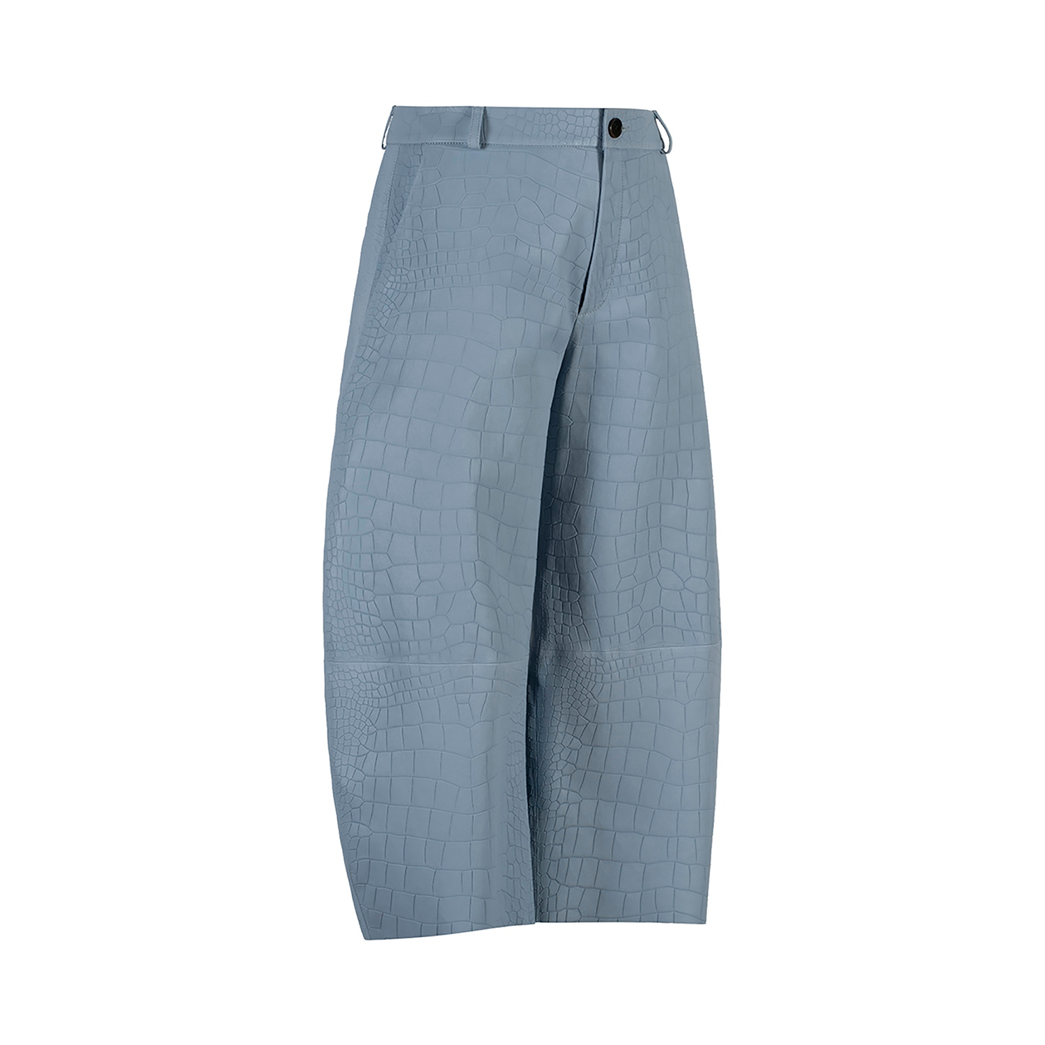K15250 - LEATHER CROPPED ROUNDED TROUSERS