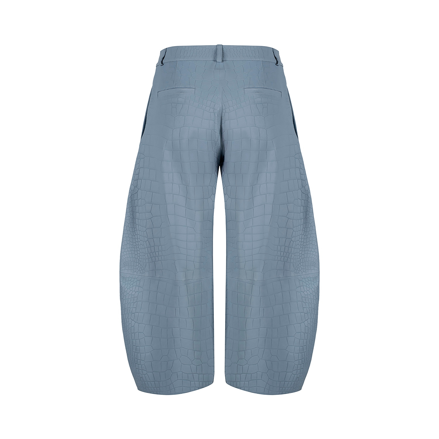 K15250 - LEATHER CROPPED ROUNDED TROUSERS
