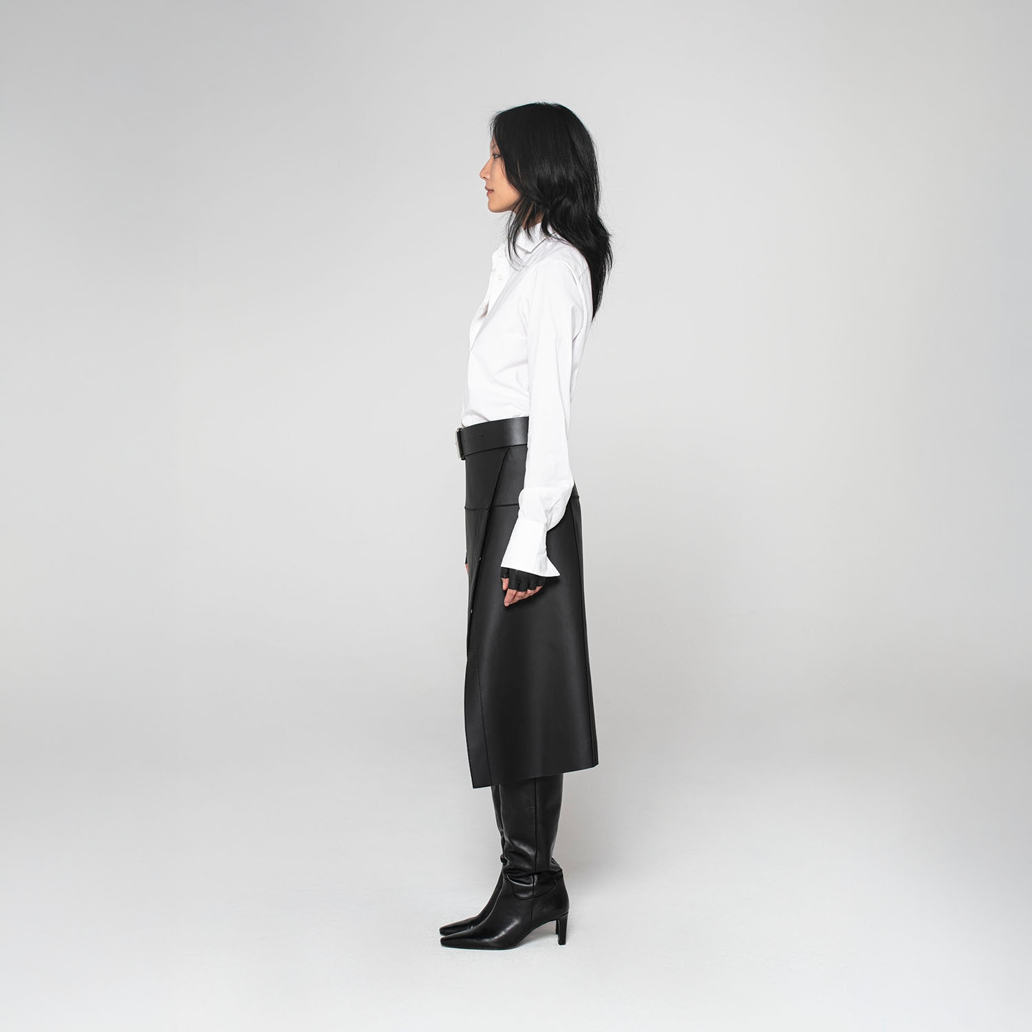 K15259 - LEATHER WRAP SKIRT
