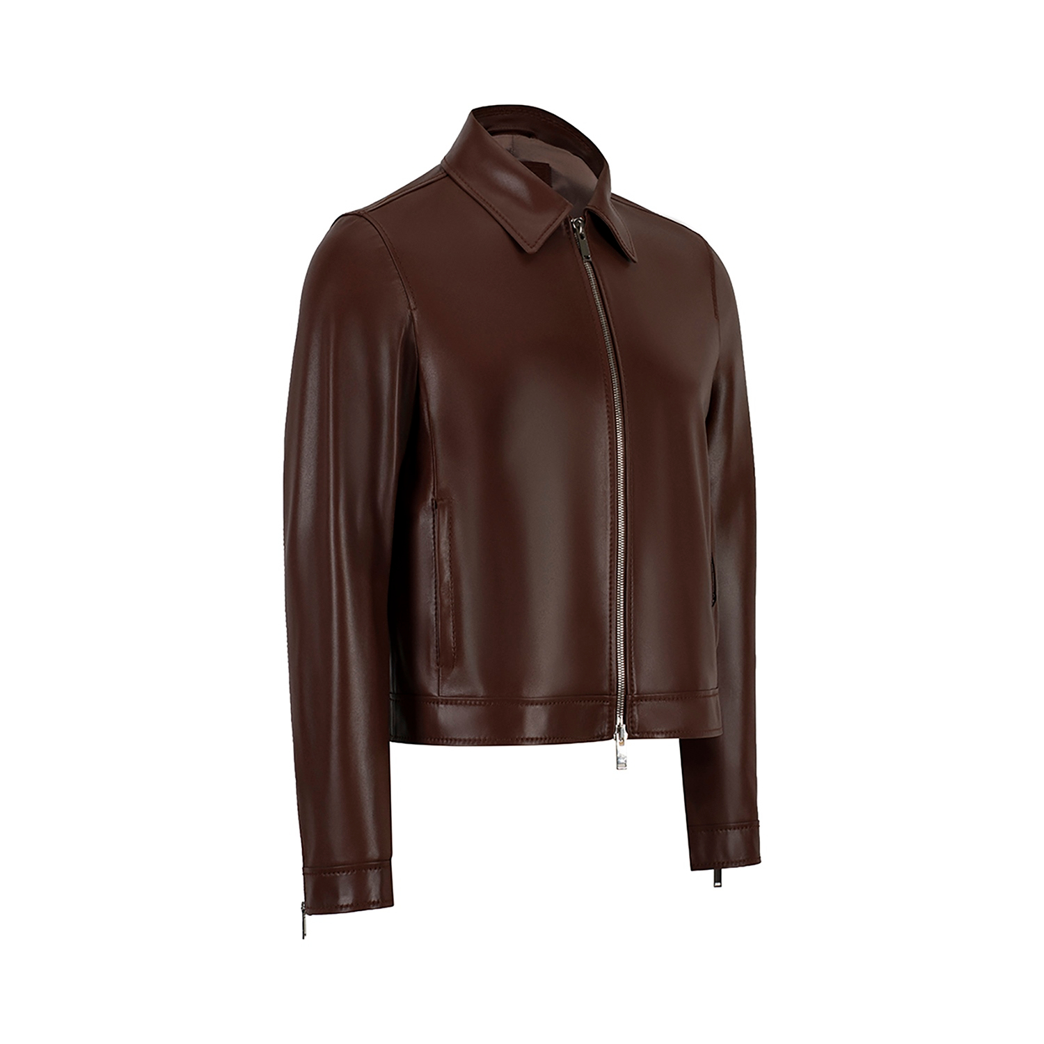 K15268 - LEATHER FITTED BLOUSON JACKET